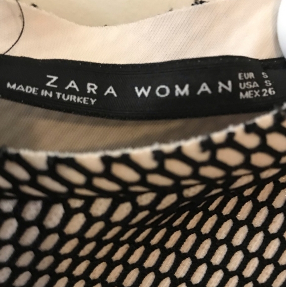 Zara Black and Tan Net Mesh Skater Dress - Picture 7 of 7